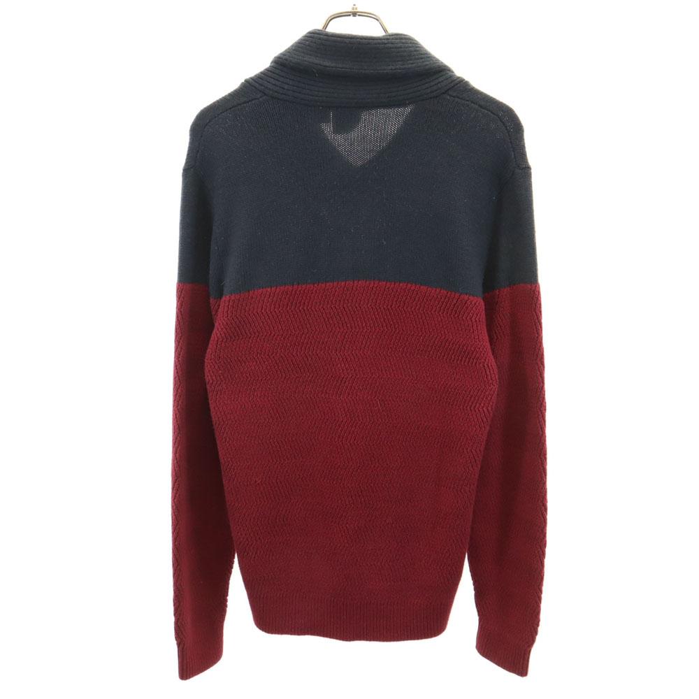 Armani Exchange Свитер с шалевым воротником с длинным рукавом S Бордовый x черный трикотаж Мужской Б/у