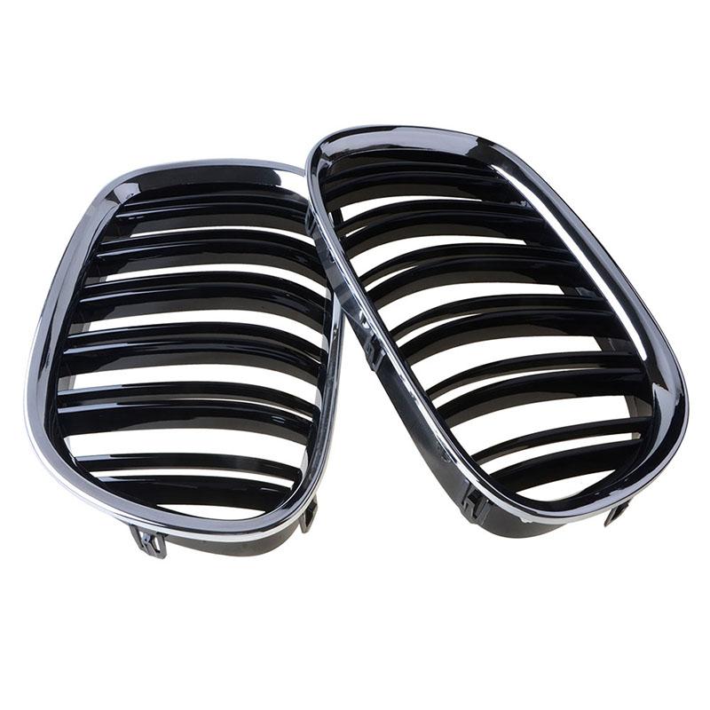 Подходит для BMW 7 серии F01 F02 730D 740D 750D 2009-17, передний бампер автомобиля, впускная решетка, двойная планка, передняя решетка для почек, украшение