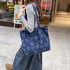 New Washed Denim Large Capacity Casual Simple Retro Literary Versatile Shoulder Bag Tote Bag