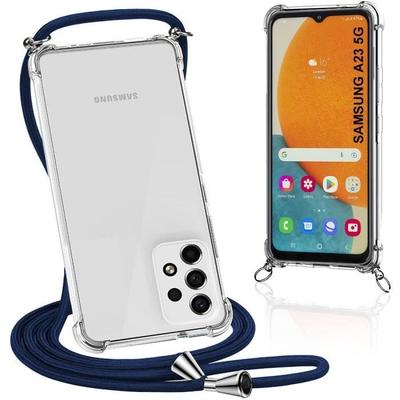 Защитный чехол - BOOLING - для Samsung Galaxy A23 5G - Ударопрочный - Прозрачный - Синий морской шнурок