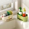 Держатель для губки Стойка для хранения с дренажом Большая вместимость Устойчивый к ржавчине Многофункциональный кухонный органайзер