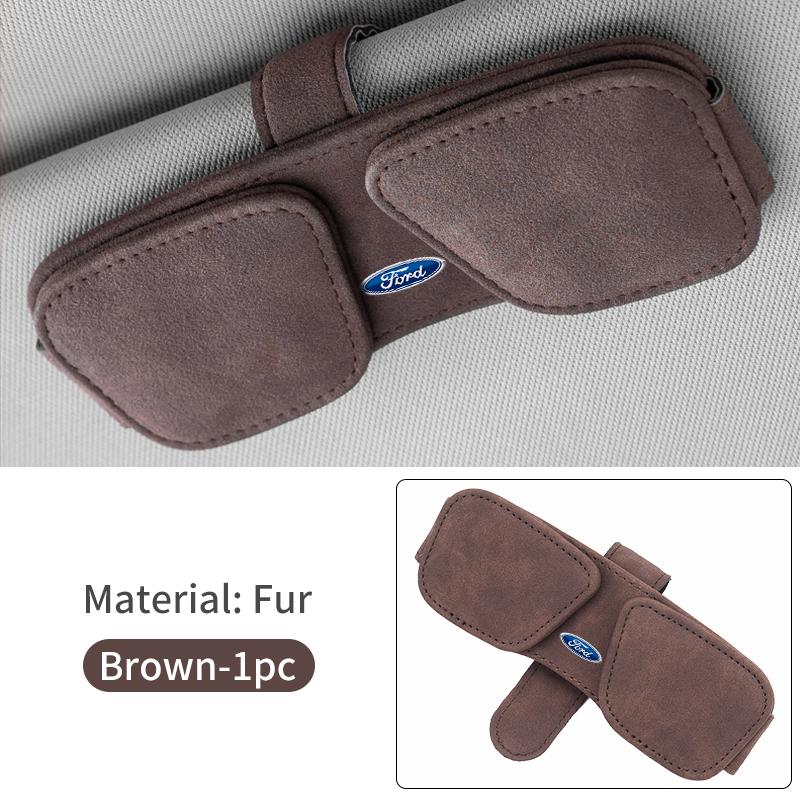 For Ford Cowhide Dual-Clip Glasses Holder Magnetic Sunglasses Storage Clip Escort KA Flex Everest KA Expedition Falcon Fusion