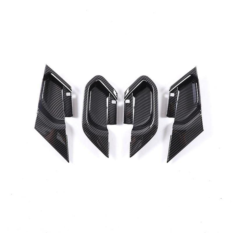 Carbon Fiber Inner Door Handle Bowl Cover Trim Decoration For BMW 5 Series i5 G60 2024-2025 Car ABS Interior Accessories