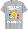 Just A Boy Who Loves Planets Solar System Space Lover Kids TShirt Funny Astronomy Science Graphic Outfit Boys Fashion Tee Tops