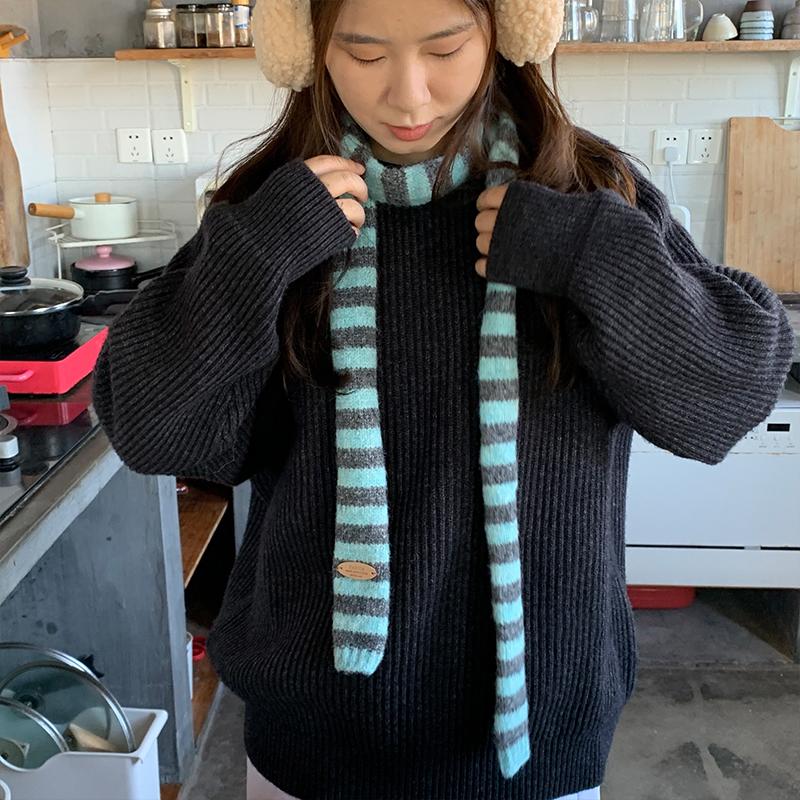 Autumn And Winter Striped All-match Warm Scarf Korean Style Atmosphere Student Scarf