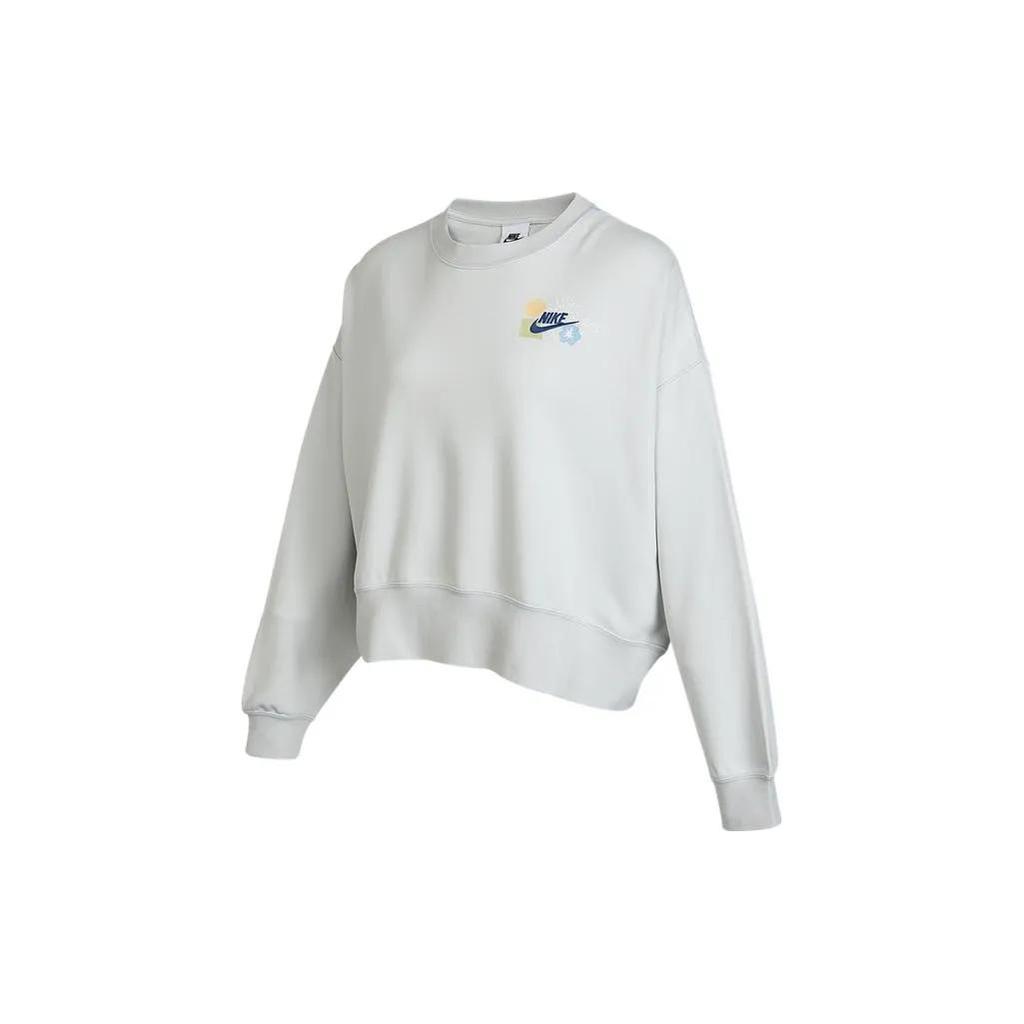Nike Sweatshirts Women's Gray Crew Neck Moderate Regular (Unisex) Sweatshirts DR7837 025