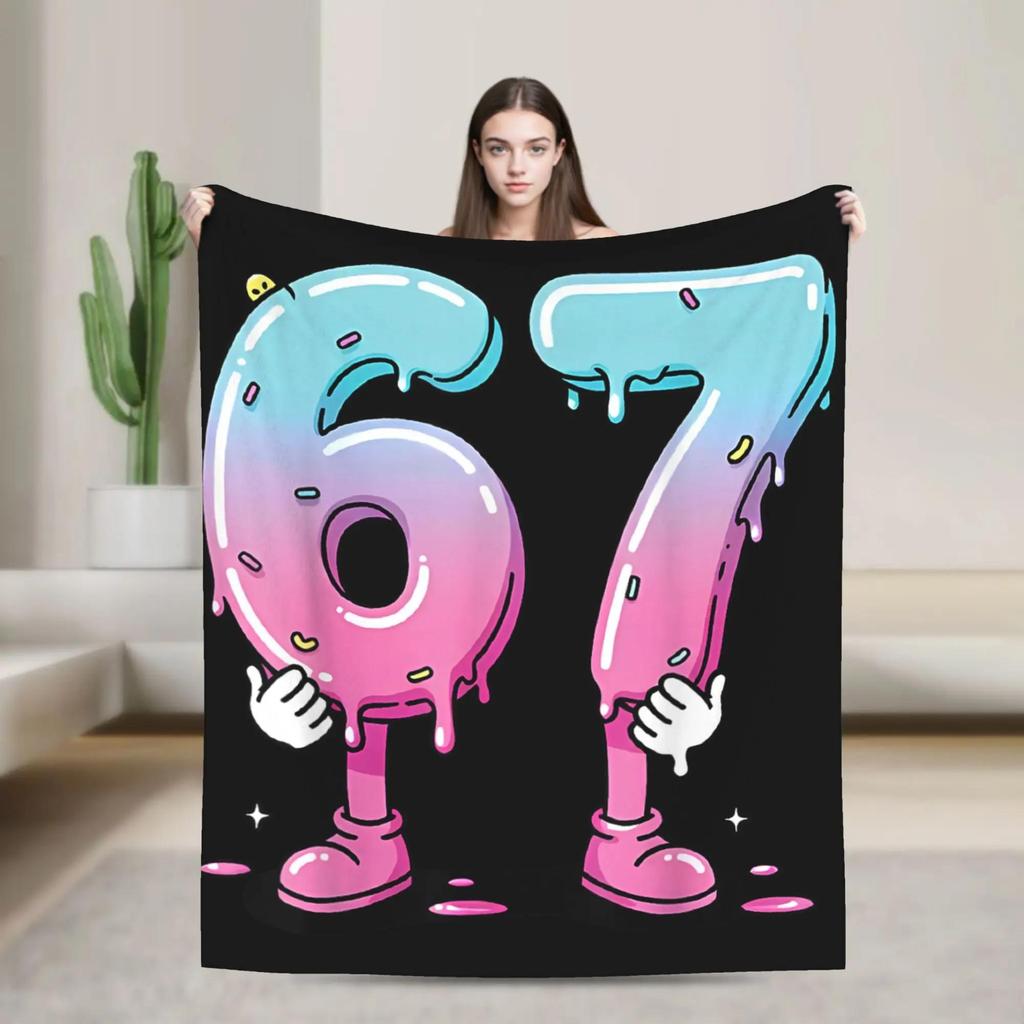 Warm Flannel Throw Blanket for Kids Airplane Travel Couch Chair Sofa Bed Funny Italian Brainrot Design