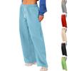 Women's Yoga Pants Comfortable Drawstring Pants Loose Straight Pants With Pockets Solid Color Sweat Pants Wide Leg Running Exercise