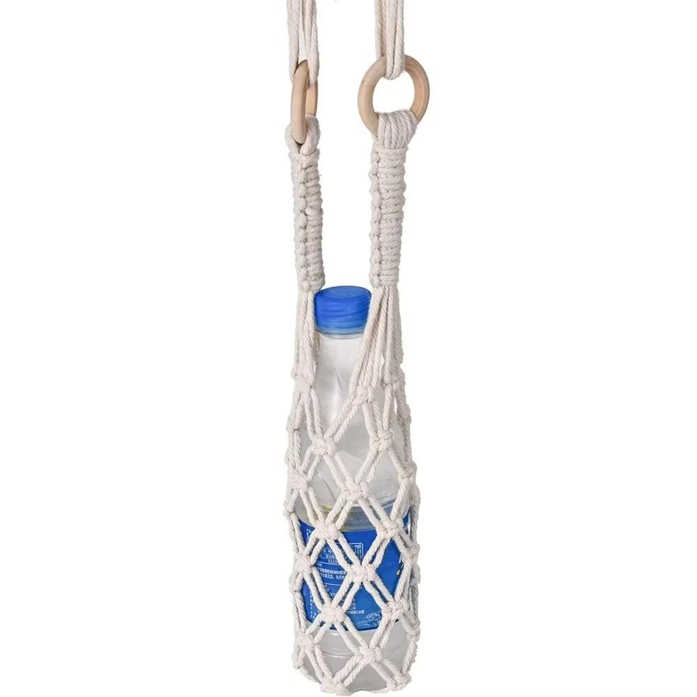Cotton Rope Hanging Bottle Net Bag Hand-woven Knitting Cup Mesh Bag Wine Bottle Carrier Cup