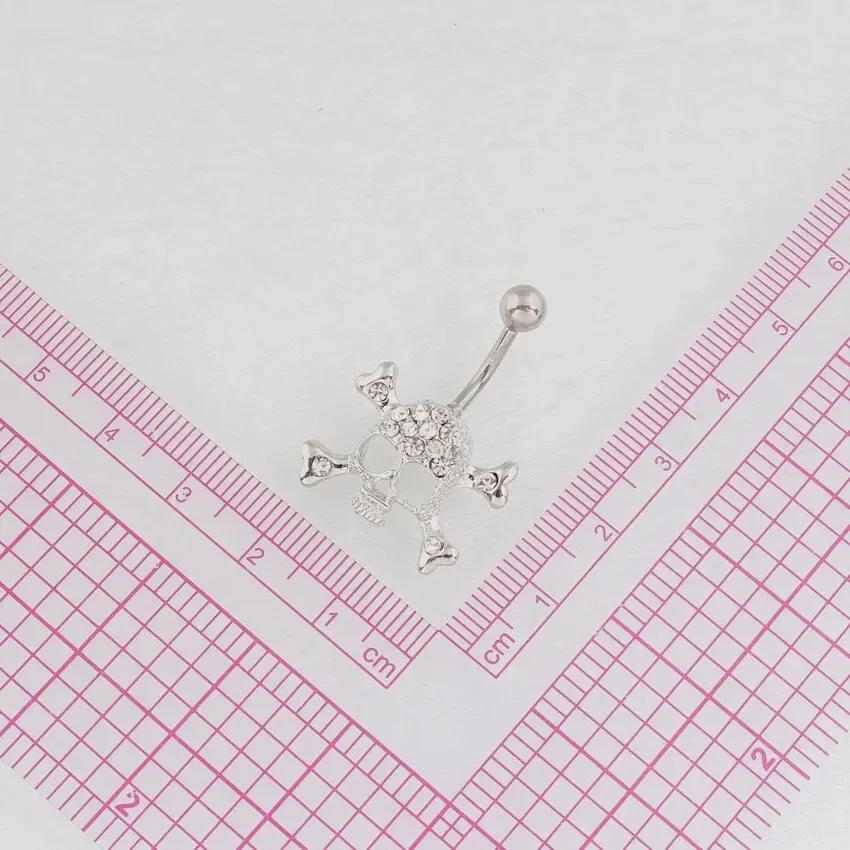 Кольцо для пупка в виде черепа: Нержавеющая сталь, гипоаллергенные, модные украшения для тела