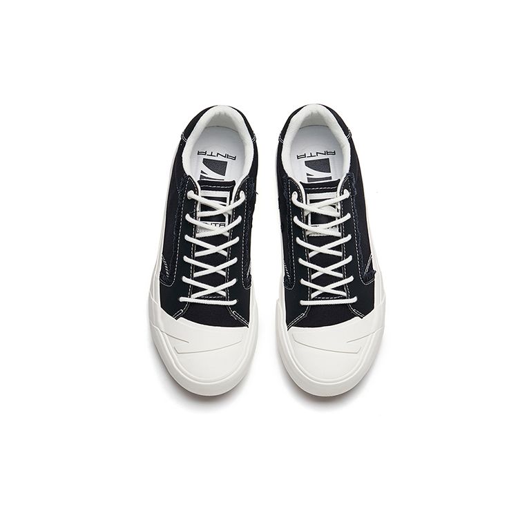 Anta Удобные нескользящие прочные низкие парусиновые туфли женские кроссовки черные белые 122228077S-2