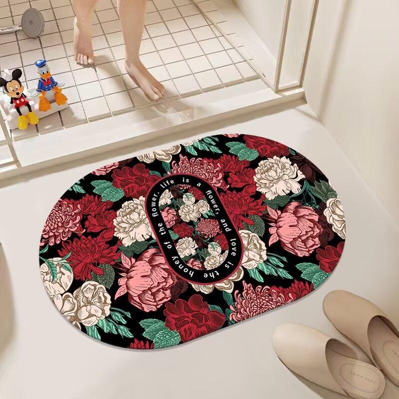 Bathroom floor mat, diatom mud water-absorbing non-slip mat at the door of the bathroom, foot mat, entrance door mat