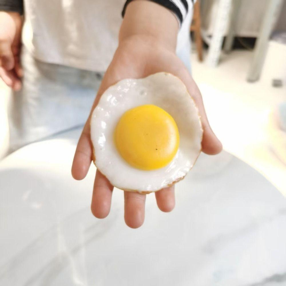 Simulation Design Soft Stress Toy Stress Relief Simulation Food Toy Fried Egg Fidget Toy Kids