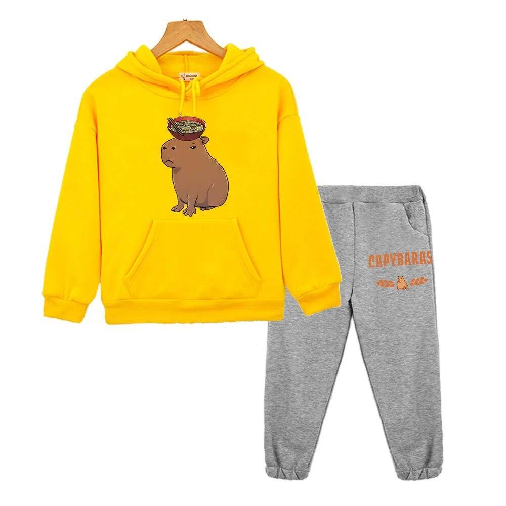 Комплекты с капюшоном капибары, детская бутиковая одежда, толстовка, флисовый пуловер, куртка y2k sudadera, осенняя толстовка с капюшоном в стиле аниме, одежда для мальчиков и девочек