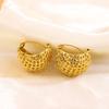 Luxury 18k PVD Gold Plated Stainless Steel Punk Fashion Jewelry CROWN Geometric Hollow Chunky Statement Stud Earrings Children's
