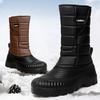 Мужские зимние водонепроницаемые ботинки для снега, теплые, без застежек, с подкладкой из искусственного меха, ботинки до середины голени, удобные, утепленные, спортивные, походные, высокие ботинки для мужчин