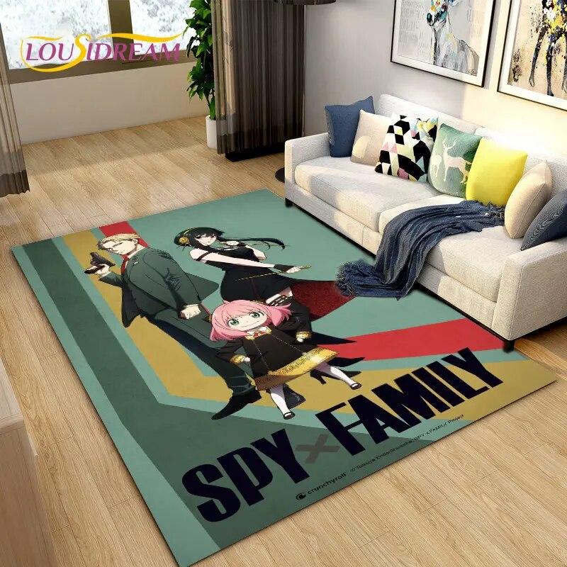 SPY×FAMILY Japan Anime Cartoon Area Rug,Carpet Rug for Living Room Bedroom Sofa Doormat Decoration, Kids Play Non-slip Floor Mat