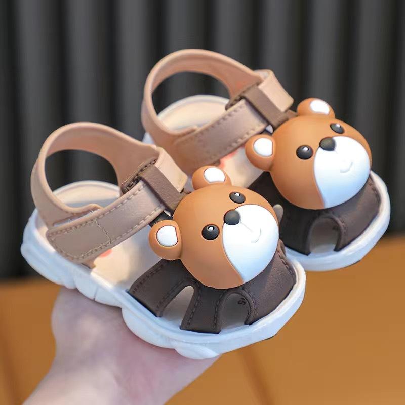 Baby Summer 3D Rabbit Bear Boys Girl's Sandals Kids Cartoon PVC Non Slip Sandals Children Soft Bottom Hook Loop Kids Beach Shoes