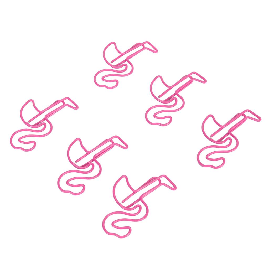 100pcs Paper Clips Prevent Slip Cute Flamingo Shaped Small Bookmark Paperclips for Paper Document Pink