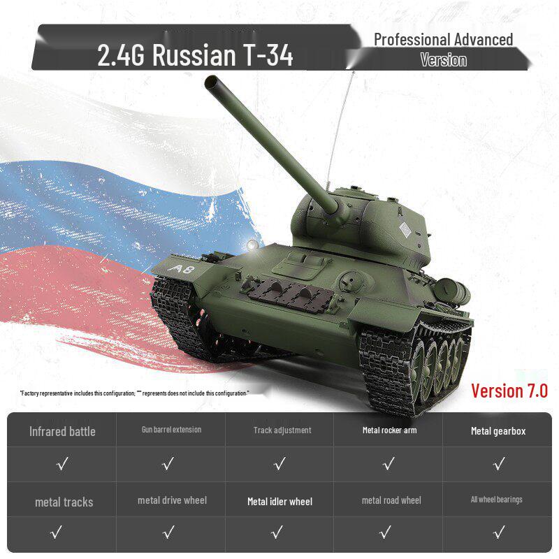 Советский основной боевой танк Т-34/85 ИК-боевая модель на радиоуправлении, масштаб 1/16