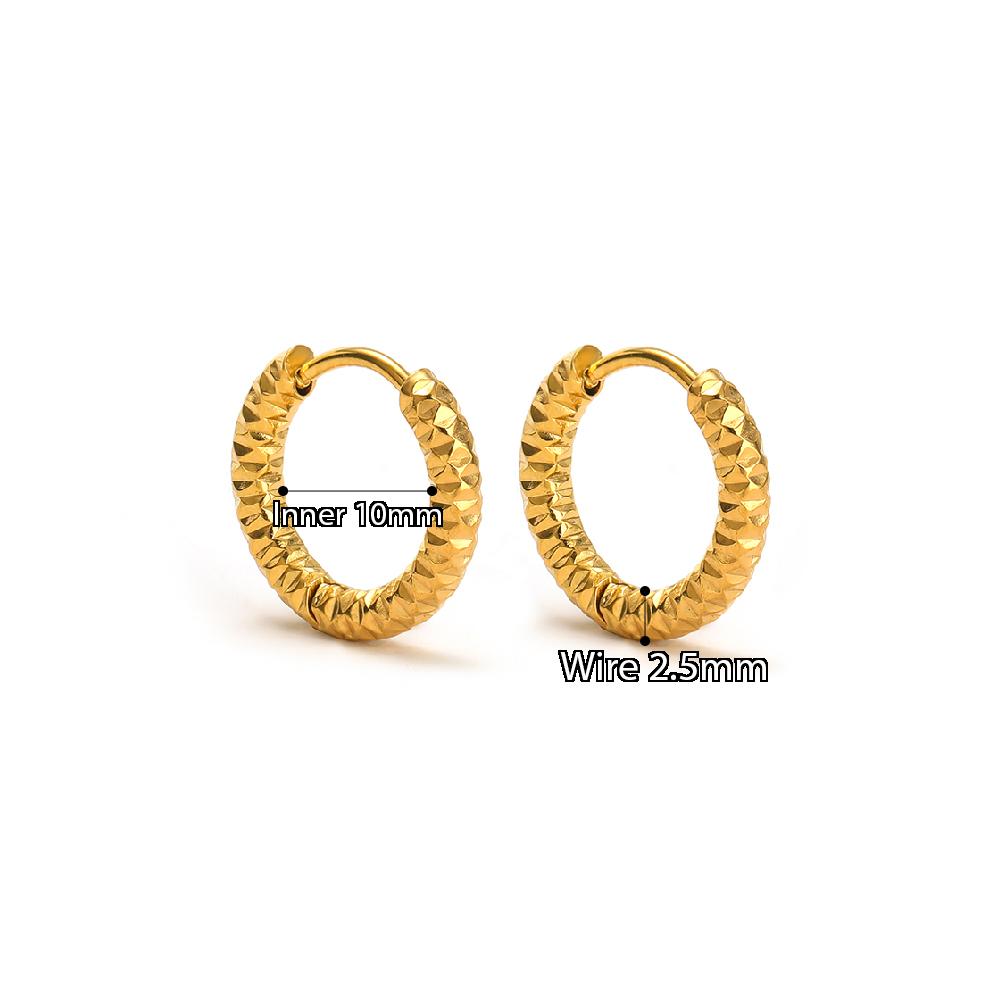 1 Pair Stainless Steel Round Oval Embossing Ear Rings Korean Earrings Hoops Earring for Women Female Girls Metal Luxury Jewelry