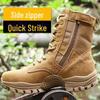 Новые коричневые боевые тренировочные ботинки: Мужские и женские высокие, пылезащитные, дышащие ботинки для альпинизма на молнии из коровьей кожи