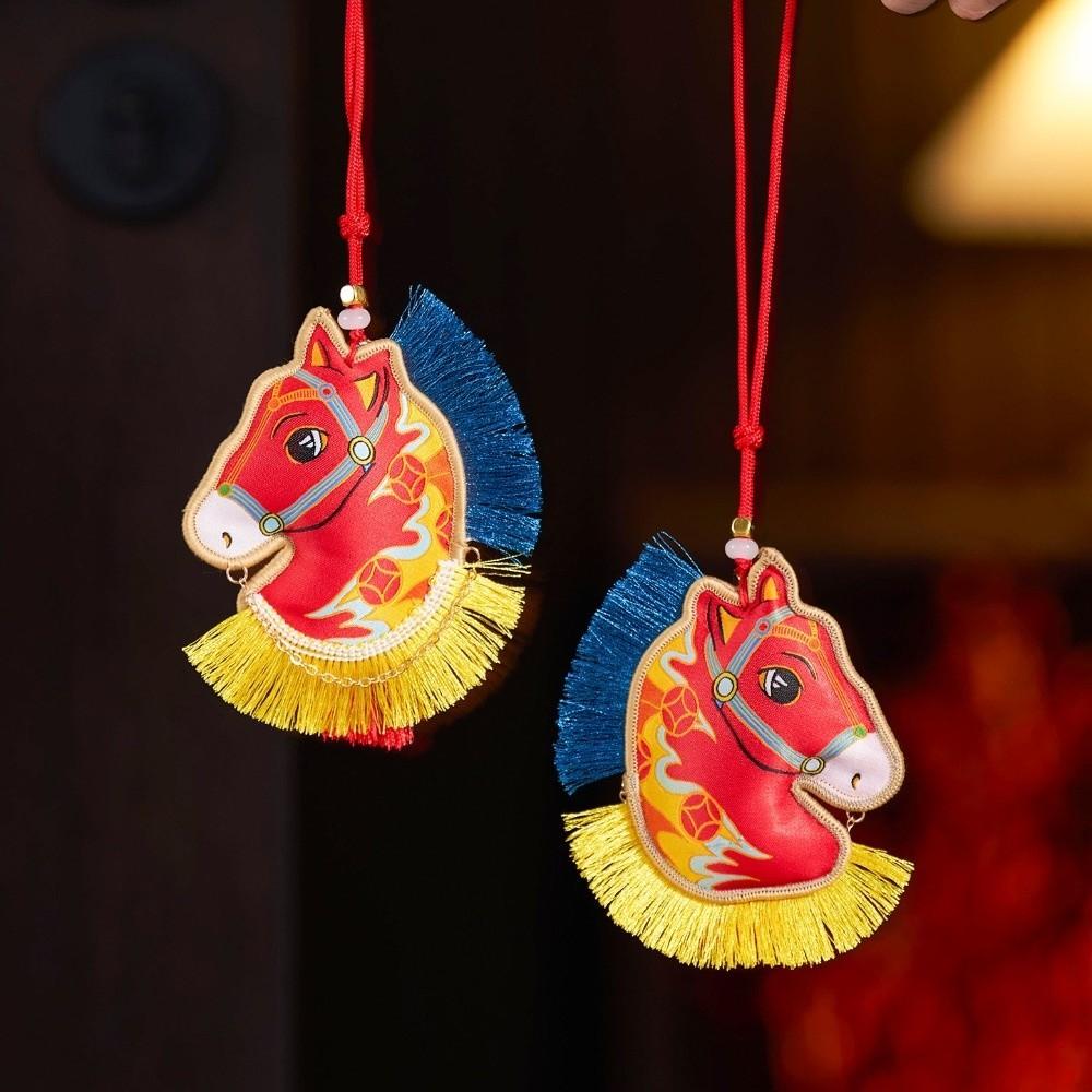 Tassel New Year Horse Pendant Chinese Style Car Hanging Ornaments  Cultural Gift
