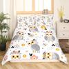 Cartoon Owl King Queen Duvet Cover Gray Cute Animal Bedding Set Pink Orange Grey Flowers Comforter Cover Polyester Quilt Cover