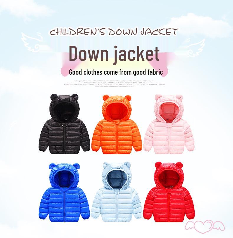Детская теплая хлопковая куртка - Легкое пуховое пальто для мальчиков и девочек (Осень зима)