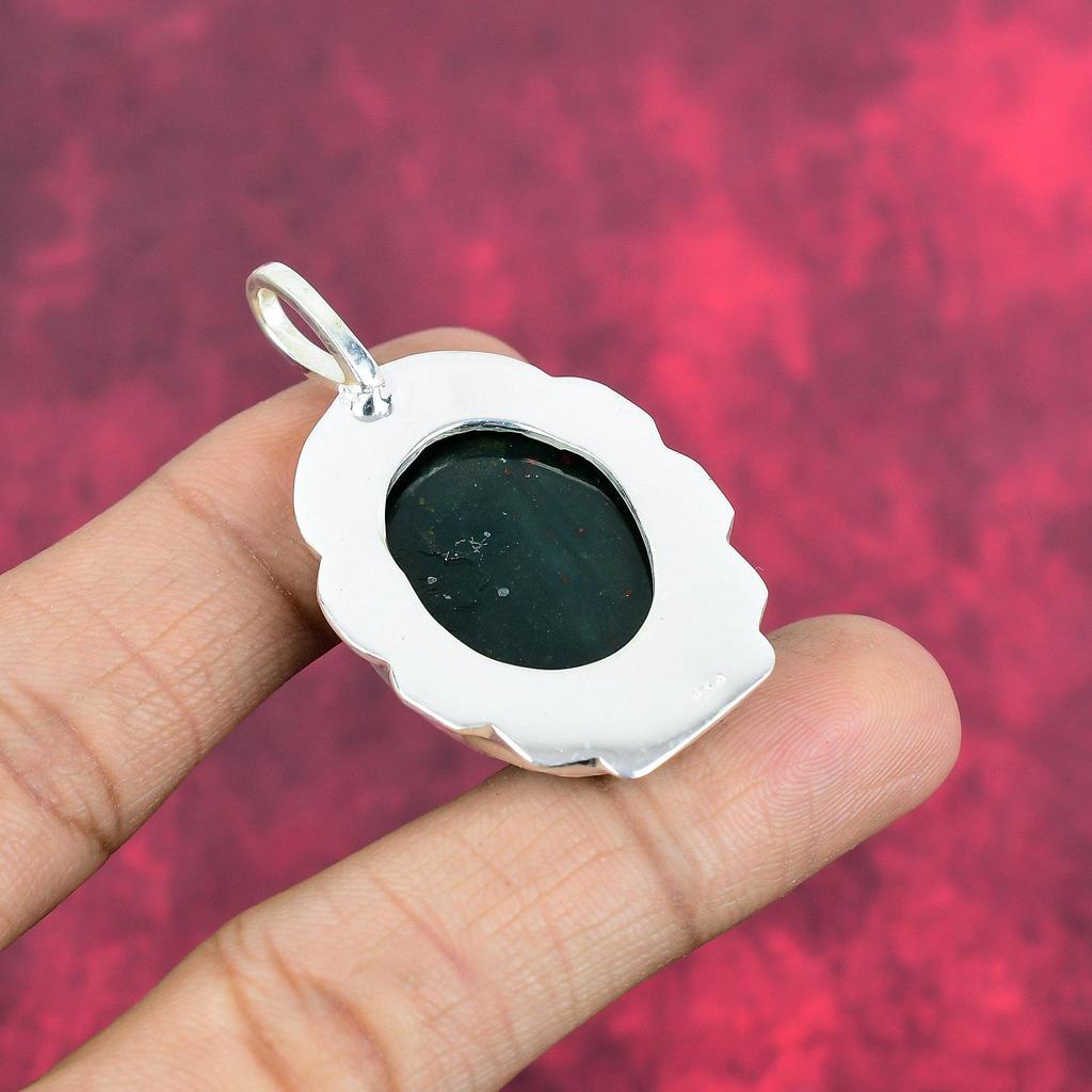 Подвеска из мохового агата, ювелирные изделия из драгоценных камней, подвеска из стерлингового серебра 925 пробы, подарок для женщин, подвеска ручной работы