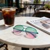 New Fashion Aviator Sunglasses Gradient Lens Modern Fashion Double Bridges Sun Glasses for Daily & Street Style