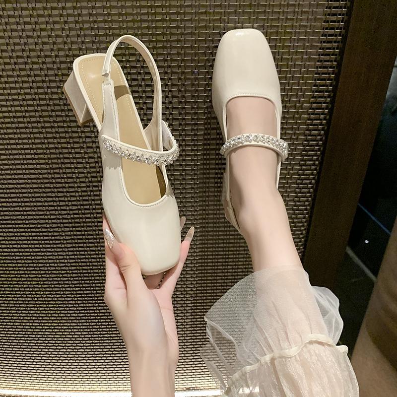 Модные женские туфли Мэри Джейн с квадратным носком, модные туфли-лодочки с неглубоким вырезом, весна 2025, элегантные женские туфли для вечеринки