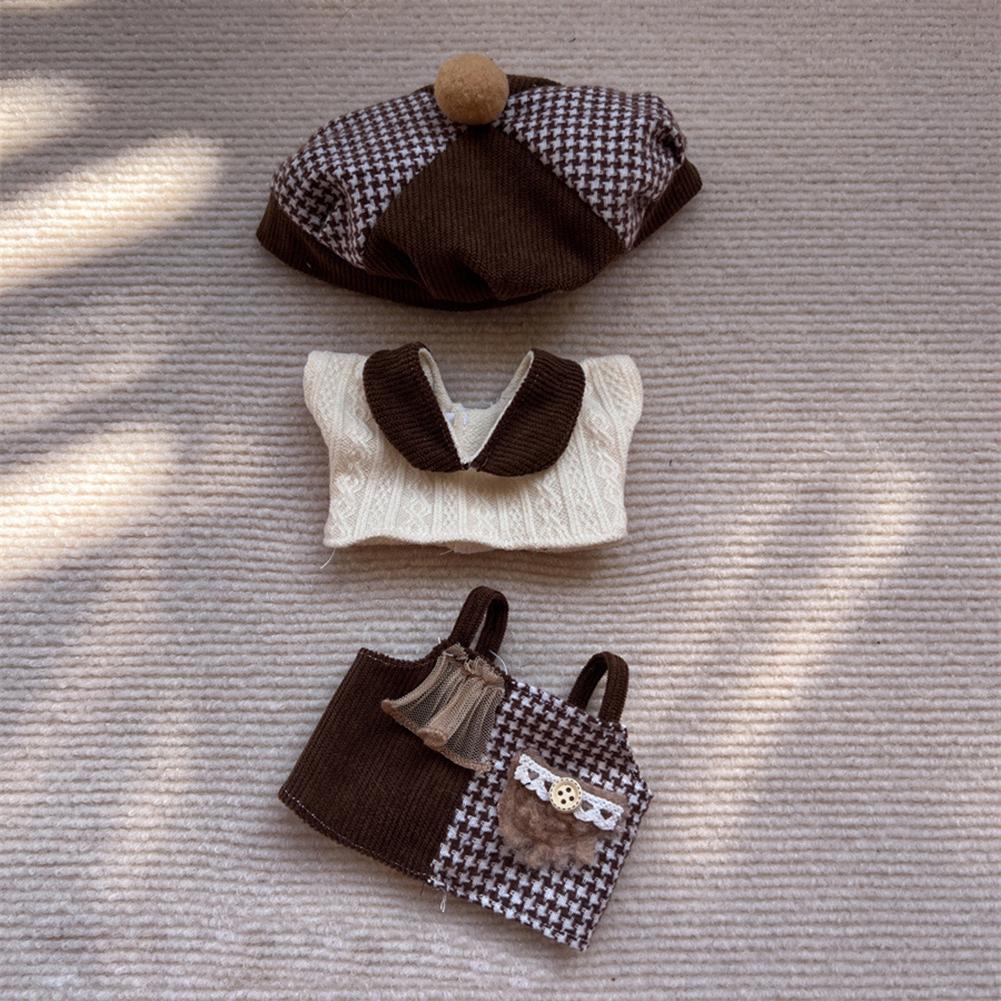 20 см хлопковый комбинезон для кукол, мультяшная плюшевая кукла, сменный наряд, платье, аксессуары для игрового дома, мини-одежда