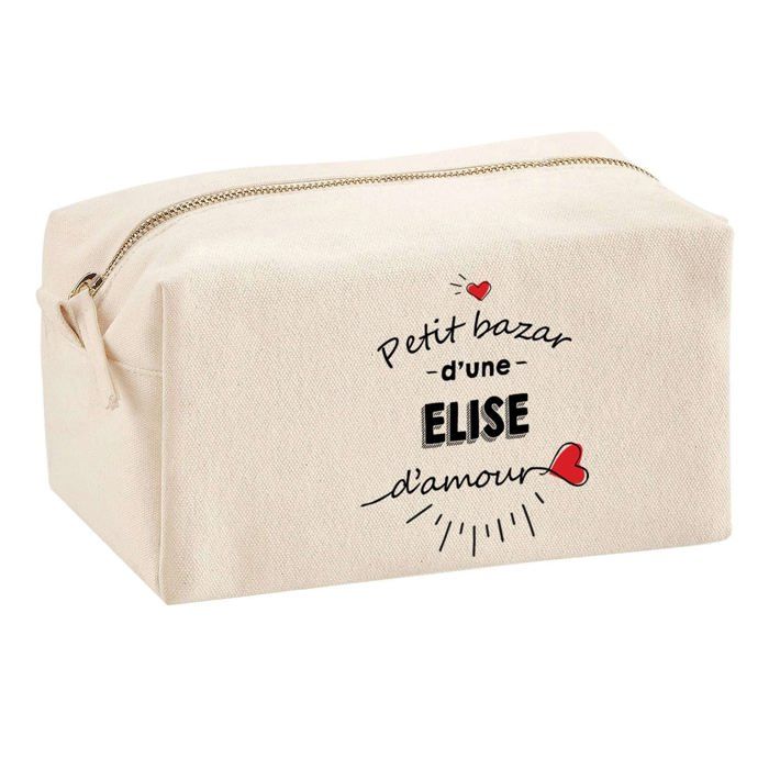 Trousse multifonction Bazar d'une Elise d'amour Cadeau Anniversaire Idée Personnalisé Original | Trousse Scolaire Fournitures Bureau