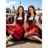 Oktoberfest Costume Women Retro Red Black Tartan Dress For Halloween Event