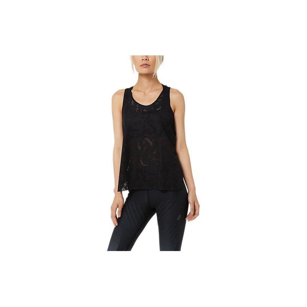Asics Ventilate Actibreeze Tank Solid Color Round Neck Sleeveless Vest Women Tops Black 2012C227-002