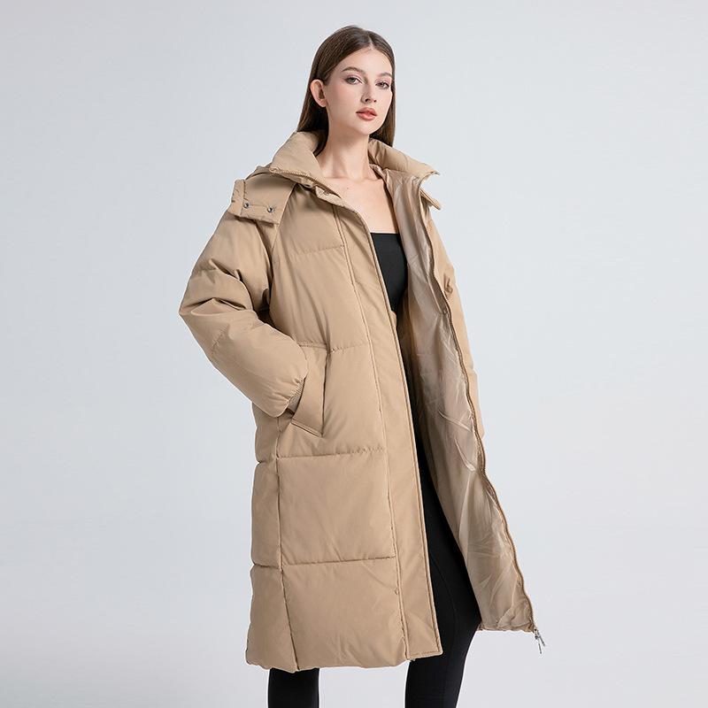 Длинная хлопковая одежда выше колена, утолщенная средней длины пуховая хлопковая одежда для женской зимы, новая свободная одежда-хлеб