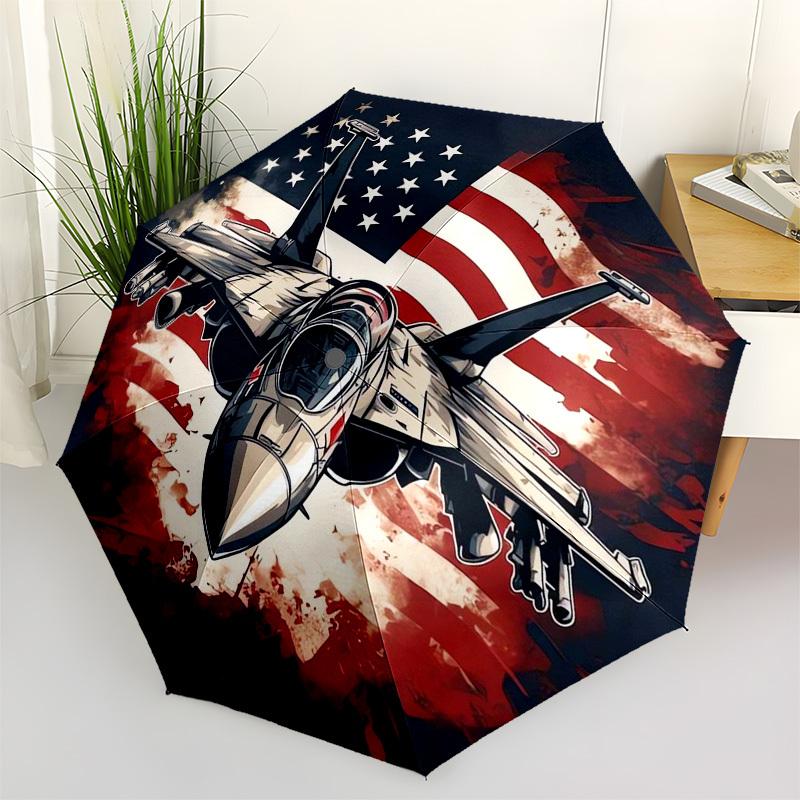 1pc American Military Aircraft Umbrella with Plastic Handle,Compact & Stylish,Suitable for All Seasons ptys26026
