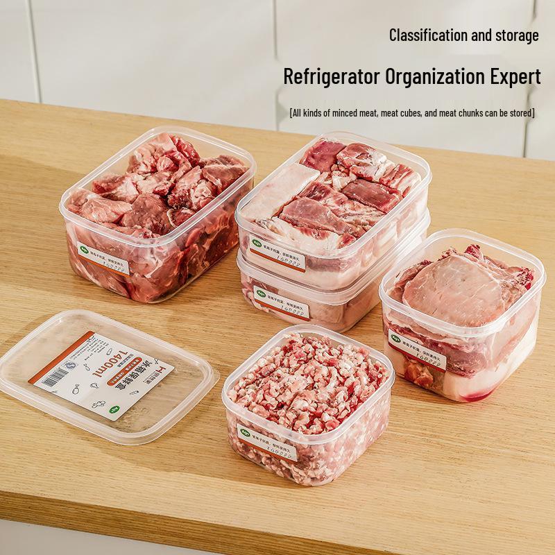 Прямоугольный прозрачный герметичный набор для хранения продуктов для холодильника