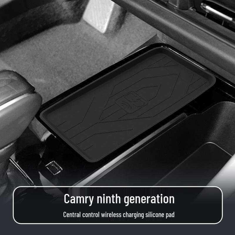 Беспроводная зарядка Camry 2024 года, противоскользящий силиконовый коврик для центральной консоли