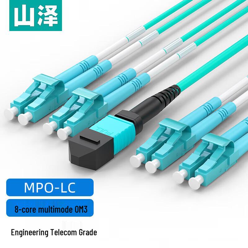 Shan Ze MPO-LC 8-Core OM3 Multimode Fiber Patch Cord