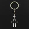 Fashion 30mm Key Ring Metal Key Chain Keychain Jewelry Antique Silver Color Plated Cross 38x20mm Pendant
