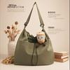 Large Waterproof Nylon Drawstring Shoulder Bucket Bag for Travel & Casual Use