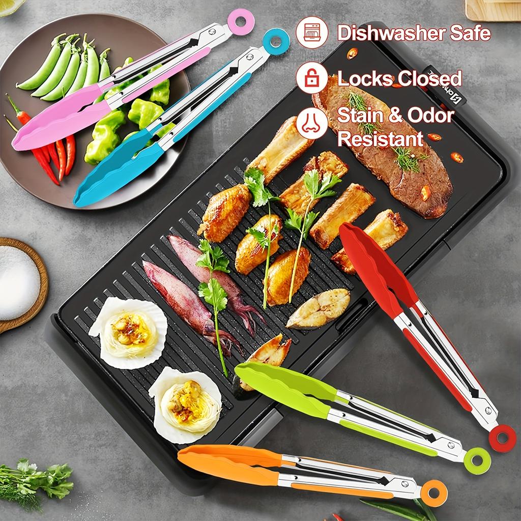 Силиконовые кухонные щипцы для еды, щипцы для гриля барбекю, кухонные щипцы для приготовления пищи, салата, хлеба, сервировочные щипцы, антипригарные, зажим для барбекю, зажим, также из нержавеющей стали