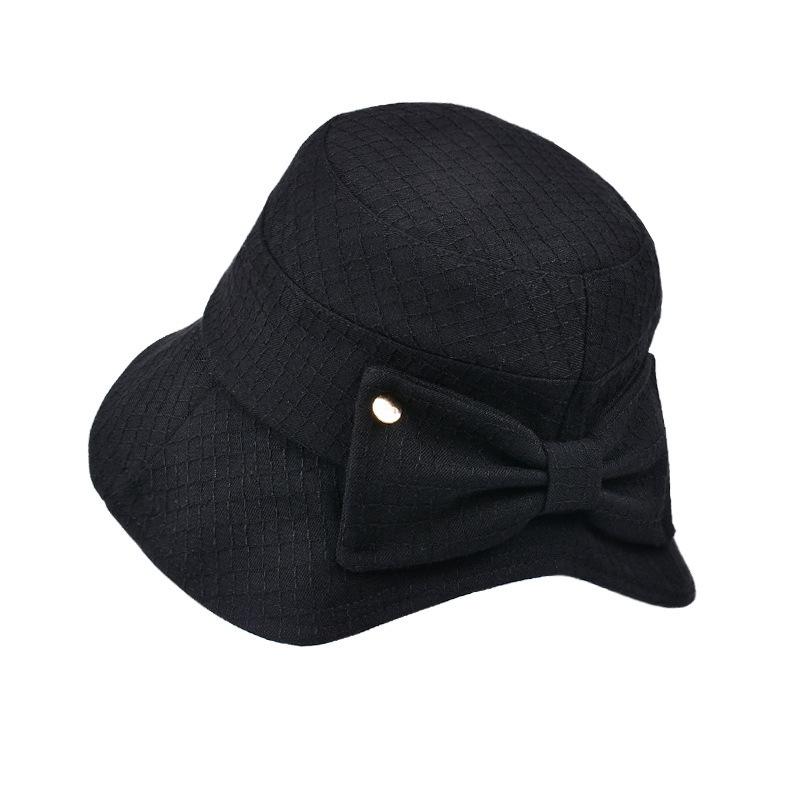 Korean Internet celebrity bow bucket hat women can tie ponytail basin hat women autumn and winter casual versatile bucket hat