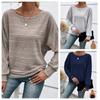 Women Autumn Winter Pullover Top Fashion Round Neck Dolman Sleeves T-shirt Loose Long-sleeved Tees Women's Top's