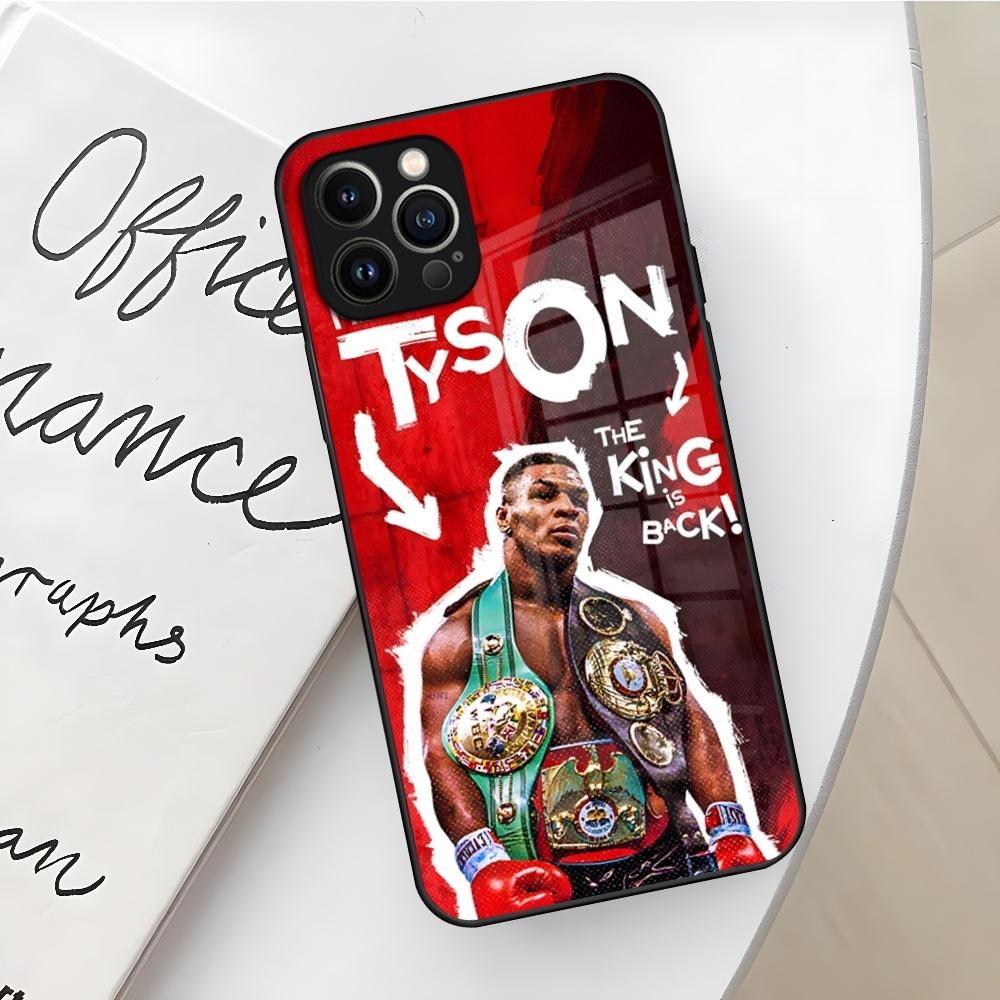 Чехол для телефона Мужской Боксер Майк Тайсон для Iphone 16 15 14 12 11 13 Pro Max Mini X Xr Xs Se 8 Puls Стеклянная Крышка
