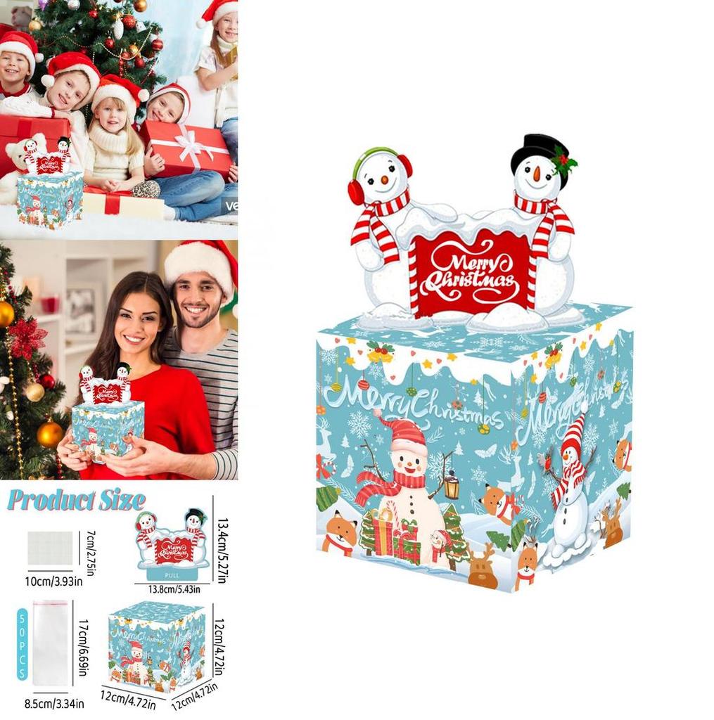 Синий снеговик Письмо Рождественский Декоративный Ящик С Хранилищем Для Подарков Для Праздничных Торжеств И Атмосферы Вечеринки
