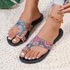 Модные женские тапочки Модные нескользящие тапочки Износостойкая обувь с мягкой подошвой Этнический стиль Плоские сандалии Вьетнамки Шлепанцы Женские