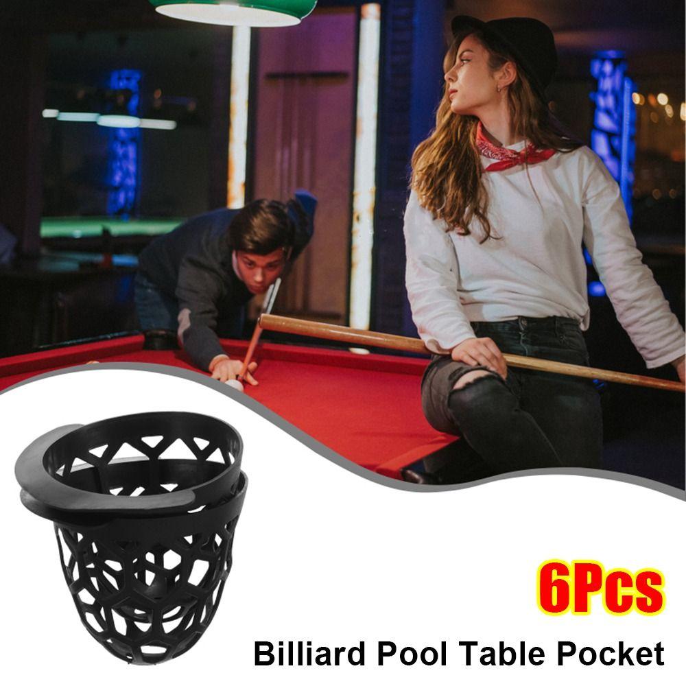 6Pcs Black Billiard Ball Storage Pocket Plastic Billiard Basket Pool Table Pocket For Pool Tables